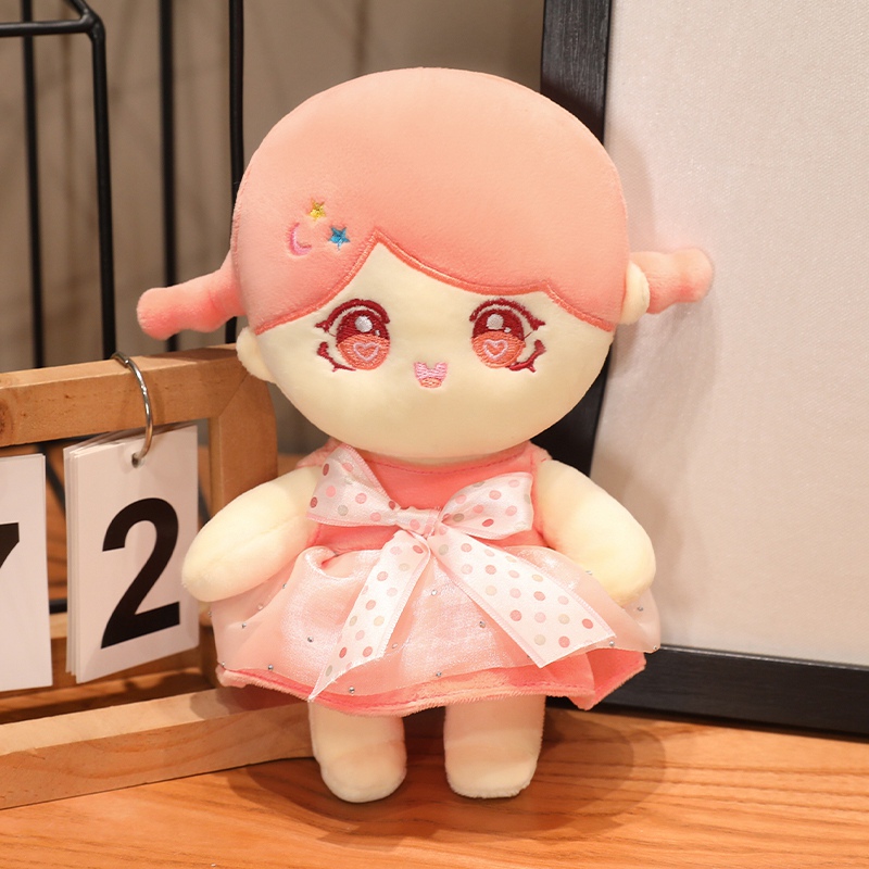 Human character plush with outfit